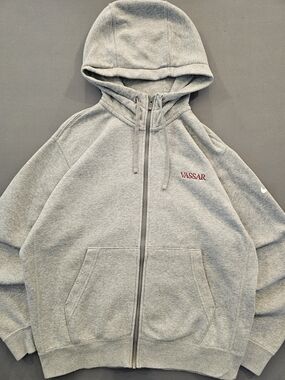 Nike Vassar College Full-Zip Hoodie Heather Grey Size M